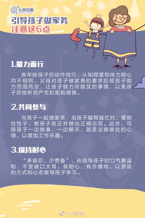 人民日报：1-13岁孩子学做家务年龄表，舍不得用孩子才害了他！暑假动起来！